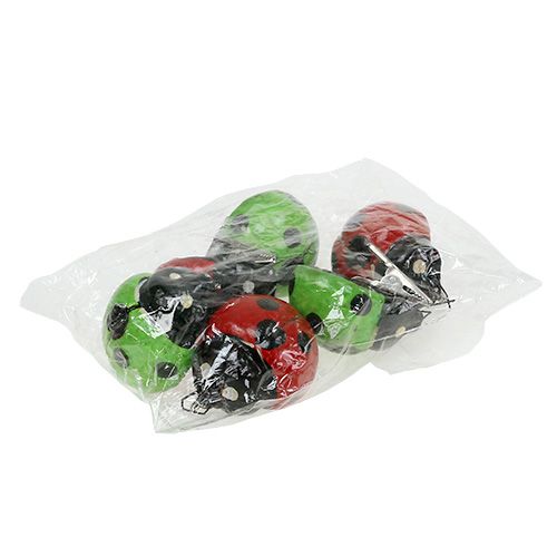 Produkt Biedronka z klipsem 4,5cm Czerwony, Zielony 6szt.