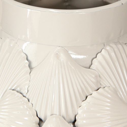 Produkt Wazon Dekoracyjny Morski Wazon Metalowy Muszle Szary Biały Ø24cm H31.5cm