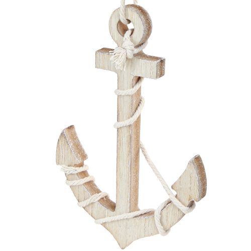 Produkt Kotwa morska drewniana do zawieszenia biała naturalna 13,5×20cm 2 szt