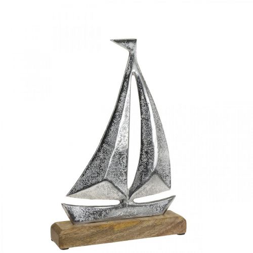 Floristik24 Dekoracja marynistyczna, ozdobna żaglówka metalowa, ozdobny statek wys. 16,5 cm