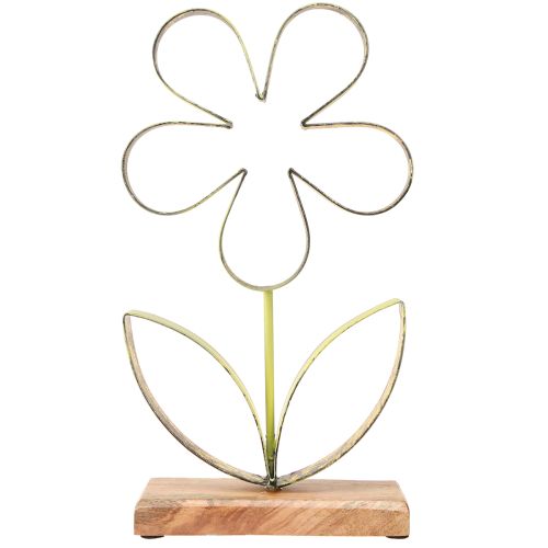 Floristik24 Metalowy stojak na dekoracje kwiatowe wiosenno-zielone złoto, wys. 35cm