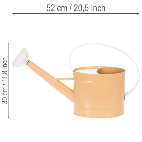Metalowa dekoracyjna konewka, styl vintage, jasnobrązowa, 52,5 cm - doniczka do dekoracji stołu i letniej dekoracji | Floristik24.pl