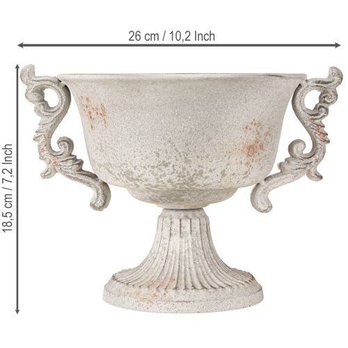 Produkt Metalowe dekoracyjne trofeum z uchwytami w kolorze szaro-rdzawym, wys. 18,5 cm