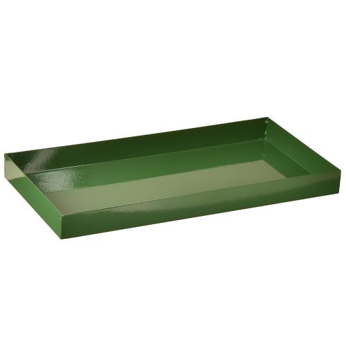 Taca dekoracyjna metalowa prostokątna taca metalowa zielona 30×15cm