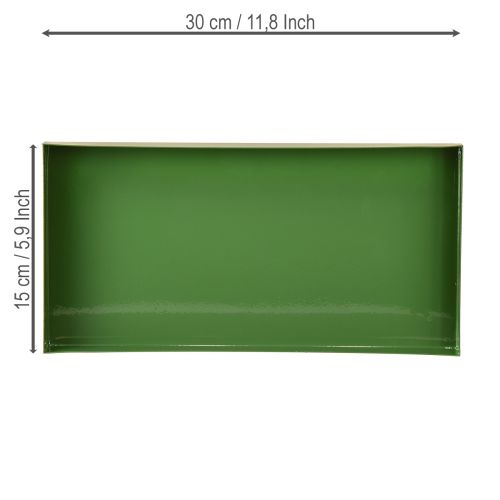 Produkt Taca dekoracyjna metalowa prostokątna taca metalowa zielona 30×15cm