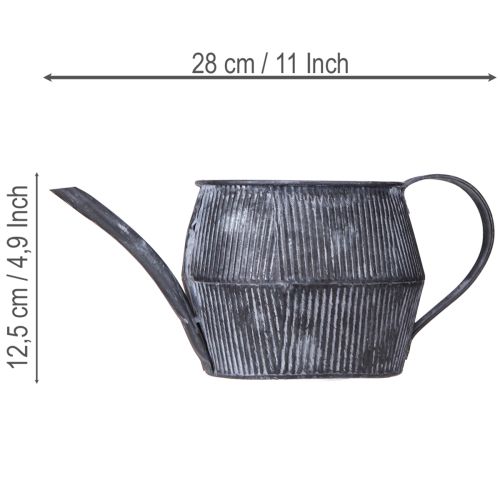 Produkt Dzbanek metalowy dekoracyjny vintage rowki w kolorze czarnym wys. 12,5 cm