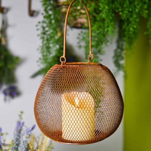 Floristik24 Metalowa latarnia z rdzawym świecznikiem Ø20cm W17cm