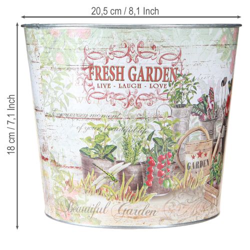 Produkt Doniczka metalowa Fresh Garden Kolorowa Vintage H18cm