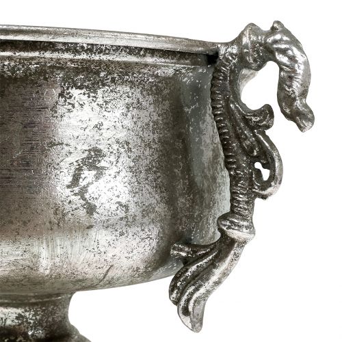Floristik24 Metalowy puchar antyczny w kolorze srebrnym Ø18cm H30cm