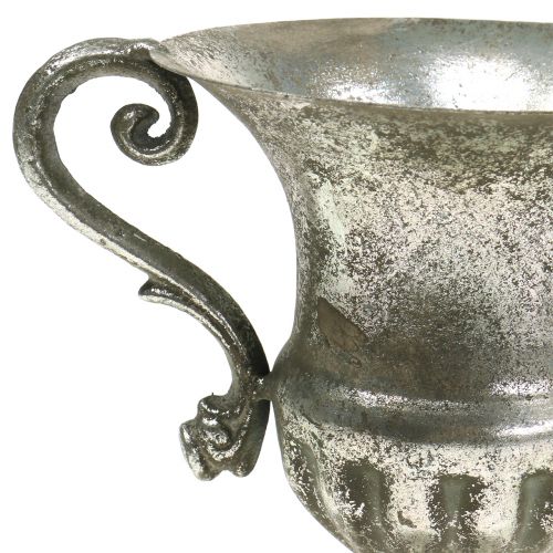 Floristik24 Metalowy puchar Antique Look Silver Ø12,5cm H16,5cm