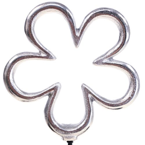 Produkt Metalowa dekoracja kwiatowa srebrna czarna dekoracja stołu wiosna W36cm