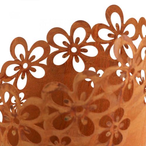 Floristik24 Metalowa ozdobna rdzawa latarnia metalowa doniczka Ø16cm W23cm