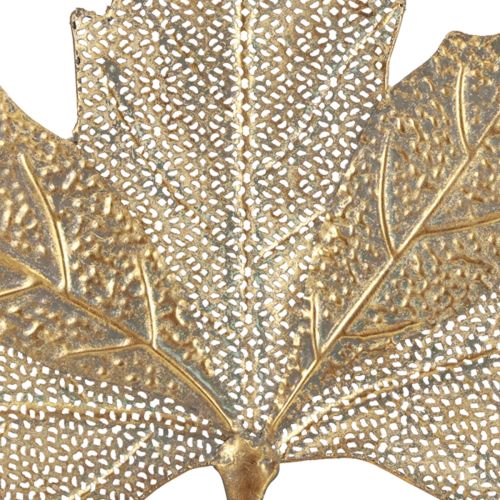 Produkt Metalowa dekoracja ścienna Świecznik w kształcie liścia klonu Złoty antyczny 42 cm × 39 cm