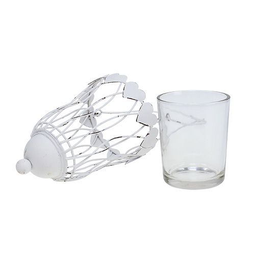 Floristik24 Lampion metalowy Ø7,5cm H12cm Biały