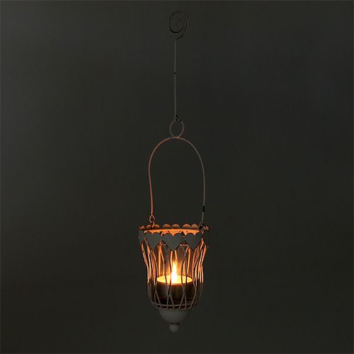 Floristik24 Lampion metalowy Ø7,5cm H12cm Biały