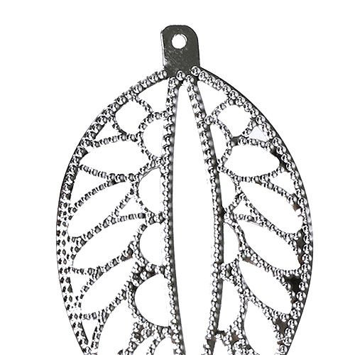 Floristik24 Listek metalowy do zawieszenia srebrny 4cm x 7cm 24szt.