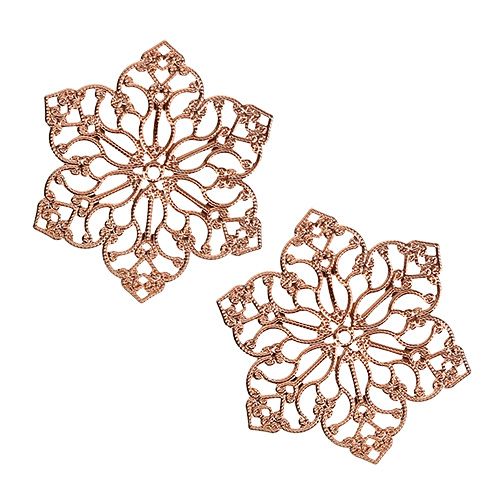 Floristik24 Metalowy kwiatek z ornamentem Ø5,5cm miedź 24szt.