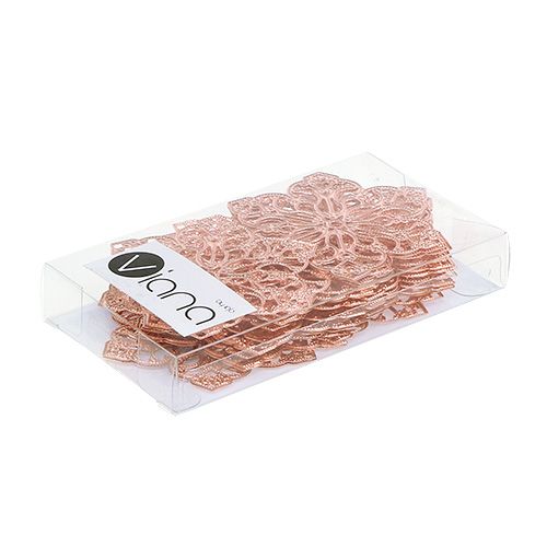 Floristik24 Metalowy kwiatek z ornamentem Ø5,5cm miedź 24szt.