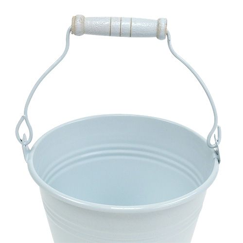Floristik24 Wiadro metalowe białe Ø12cm W10cm 8 szt