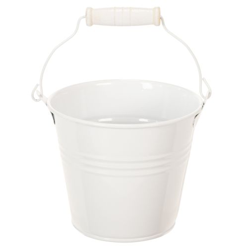 Floristik24 Wiadra metalowe, białe, Ø12cm, wys.10cm, 8 szt.