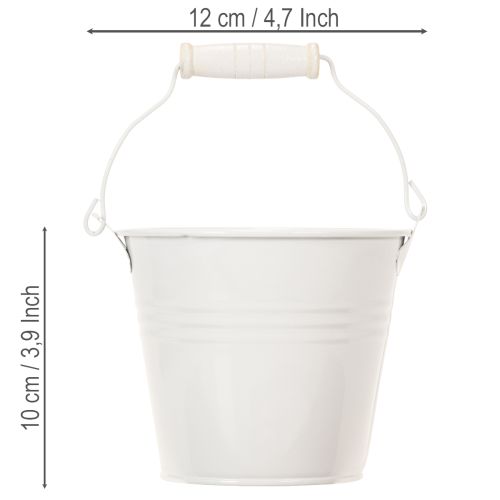 Produkt Wiadra metalowe, białe, Ø12cm, wys.10cm, 8 szt.