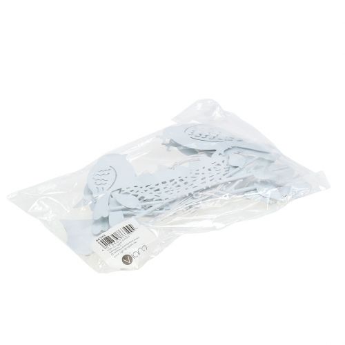 Floristik24 Wieszak metalowy Ptasie gniazdo z serduszkami biały 18cm 3szt.