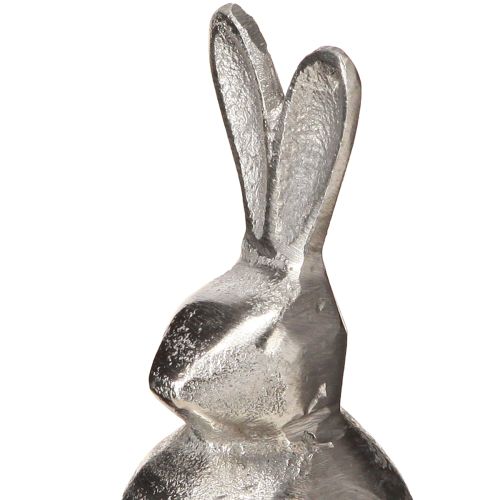 Produkt Dekoracyjny Króliczek Srebrny – Nowoczesna figurka wielkanocna wykonana z metalu do stylowej wiosennej dekoracji 11cm 3 szt.
