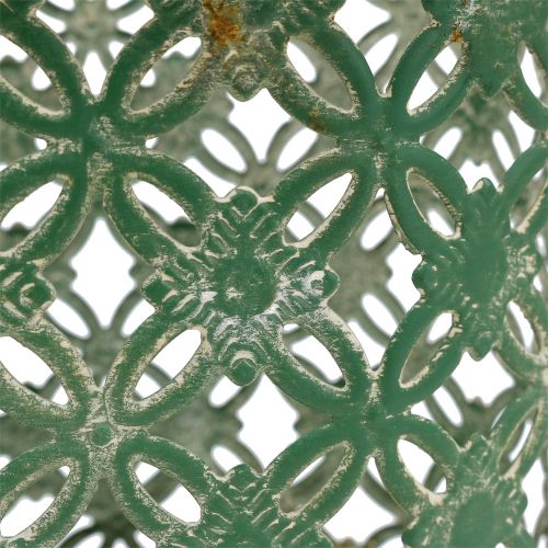 Floristik24 Metalowy kosz owalny z uchwytem 25cm x 16,5cm W21cm Zielony