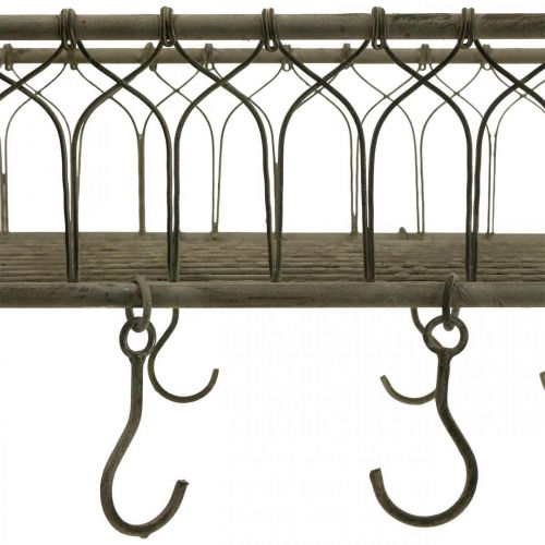 Floristik24 Kwadratowy kosz metalowy z zawieszką na haczyk metalowy 50x30,5x12,5cm