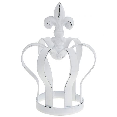 Floristik24 Korona metalowa biała Ø9,5cm W13cm