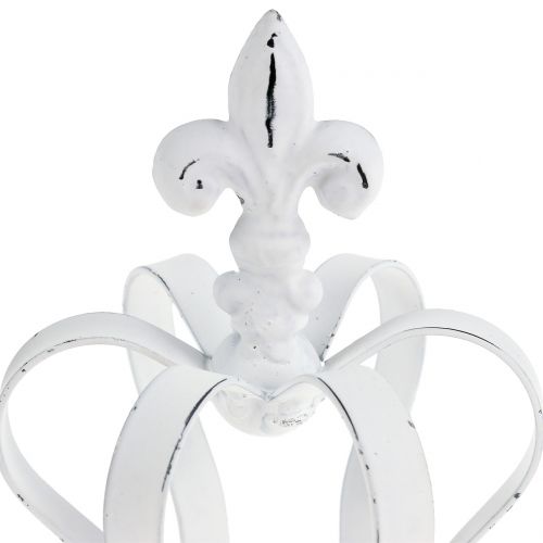 Floristik24 Korona metalowa biała Ø9,5cm W13cm