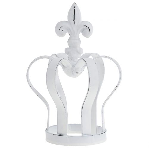 Floristik24 Korona metalowa biała Ø9,5cm W13cm