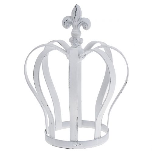 Floristik24 Korona metalowa biała Ø13cm W17,5cm