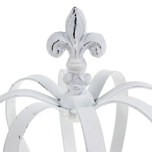 Floristik24 Korona metalowa biała Ø13cm W17,5cm