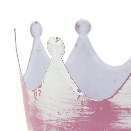 Floristik24 Korona metalowa różowa biała płukana Ø8cm H7cm 8szt.