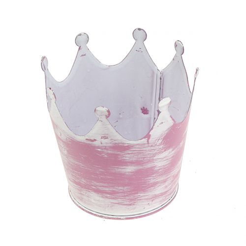 Floristik24 Korona metalowa różowa biała płukana Ø8cm H7cm 8szt.