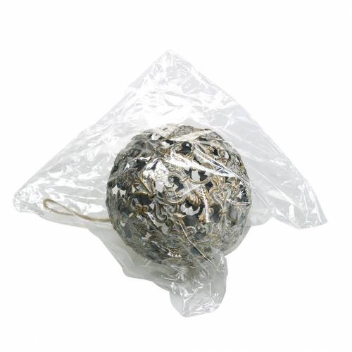 Floristik24 Kula do zawieszenia z ornamentami antyczny wygląd Złoty metal Ø12cm