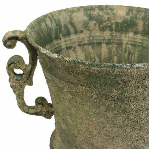 Floristik24 Goblet metalowy Moss Green Beige Ø16cm H24cm