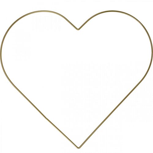 Metalowy pierścionek w kształcie serca, wisząca dekoracja metalowa, pętla dekoracyjna złota W32,5cm 3szt