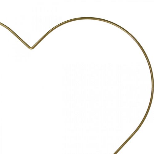 Produkt Metalowy pierścionek w kształcie serca, wisząca dekoracja metalowa, pętla dekoracyjna złota W32,5cm 3szt