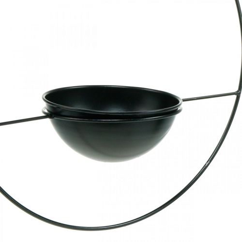 Produkt Sadzarka wisząca czarna Metalowy pierścień Ø38cm z miską Ø15cm