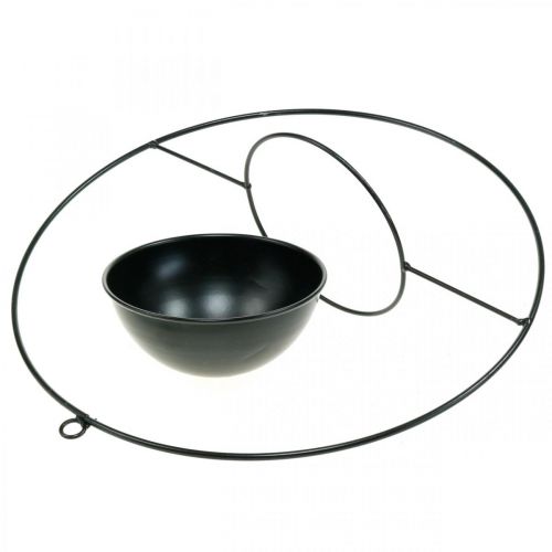 Produkt Sadzarka wisząca czarna Metalowy pierścień Ø38cm z miską Ø15cm