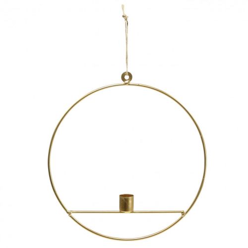 Produkt Wiszący Świecznik Złoty Metalowy Pierścień Dekoracyjny Ø25cm 3szt.