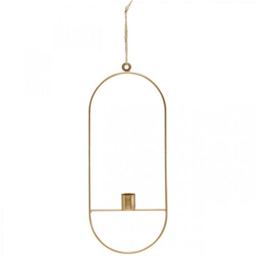 Floristik24 Wiszący Świecznik Złoty Owalny Metalowy 13×30,5cm 3szt