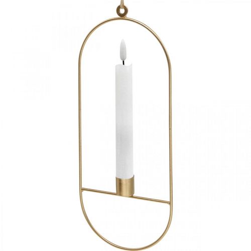 Floristik24 Wiszący Świecznik Złoty Owalny Metalowy 13×30,5cm 3szt