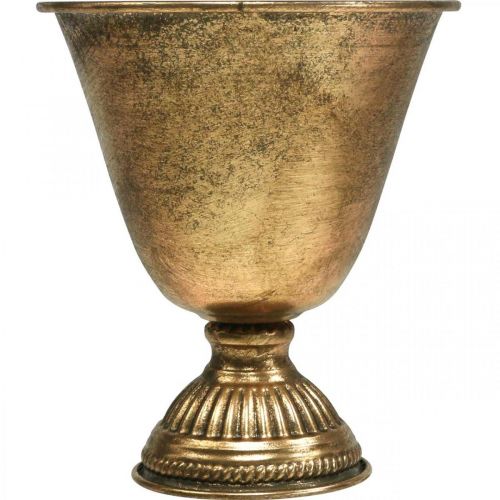 Floristik24 Metalowa miska kielich metalowa dekoracja złoty antyczny wygląd W16cm