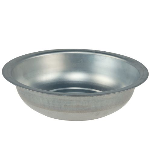 Miska metalowa o wyglądzie używanym, srebrna metalowa Ø36cm W9,5cm