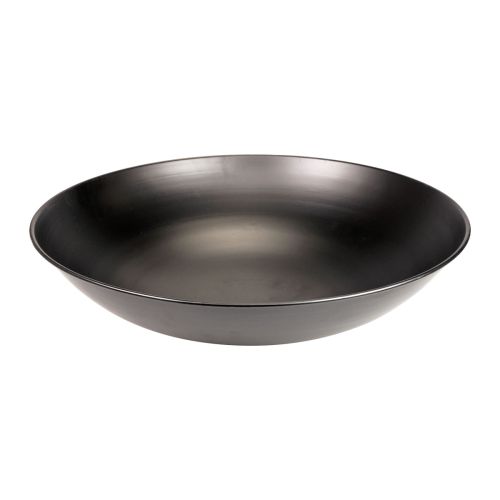 Dekoracyjna miska metalowa czarna okrągła miska metalowa z podstawą Ø40cm