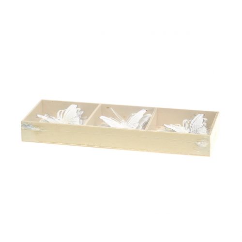Floristik24 Motyl metalowy do powieszenia biały 7cm 6szt