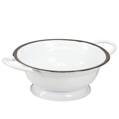 Produkt Metalowa miska dekoracyjna biała czarna Ø16,5cm wys.6,5cm 4 szt.